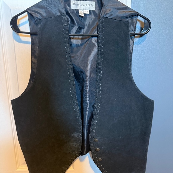 Paris Sport Club Vintage Leather Shell Vest - Picture 1 of 7